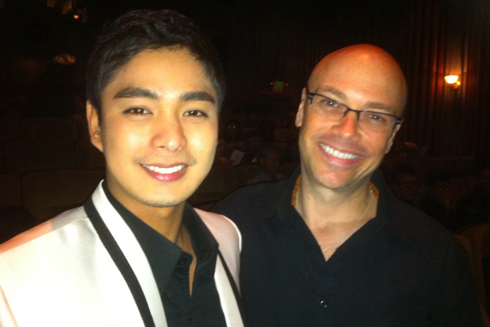 Bryant and Coco Martin hanging out at the premiere of his movie. (2010)