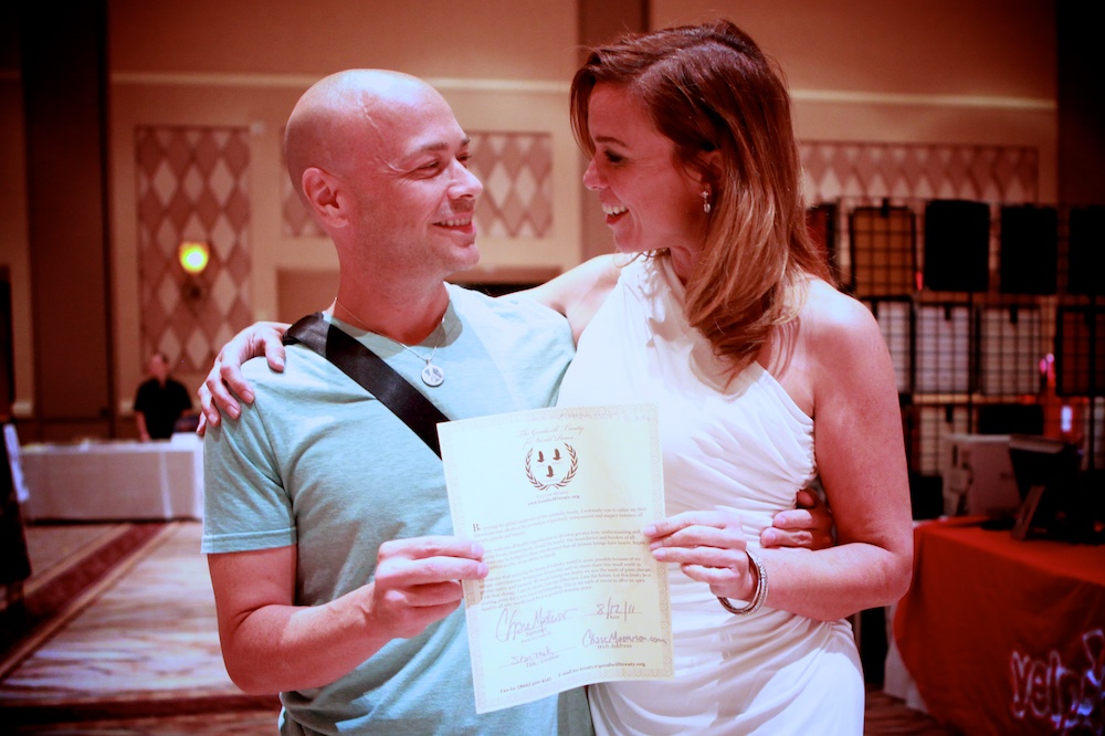 Bryant and Chase Masterson, Signing Treaty Together, and Enjoying the Moment.