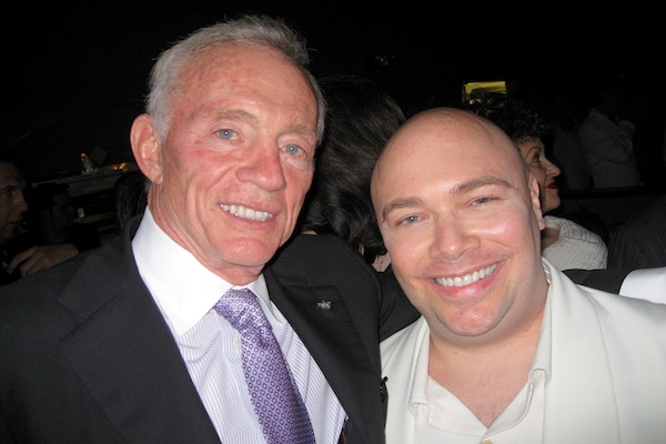 Bryant and Dallas Cowboy's Owner, Jerry Jones relaxing and having a few drinks after the game.