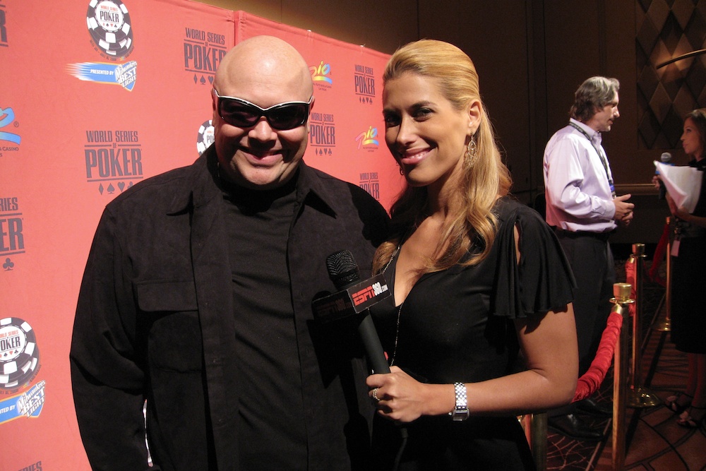 Bryant being interviewed on the WSOP red carpet by ESPN.